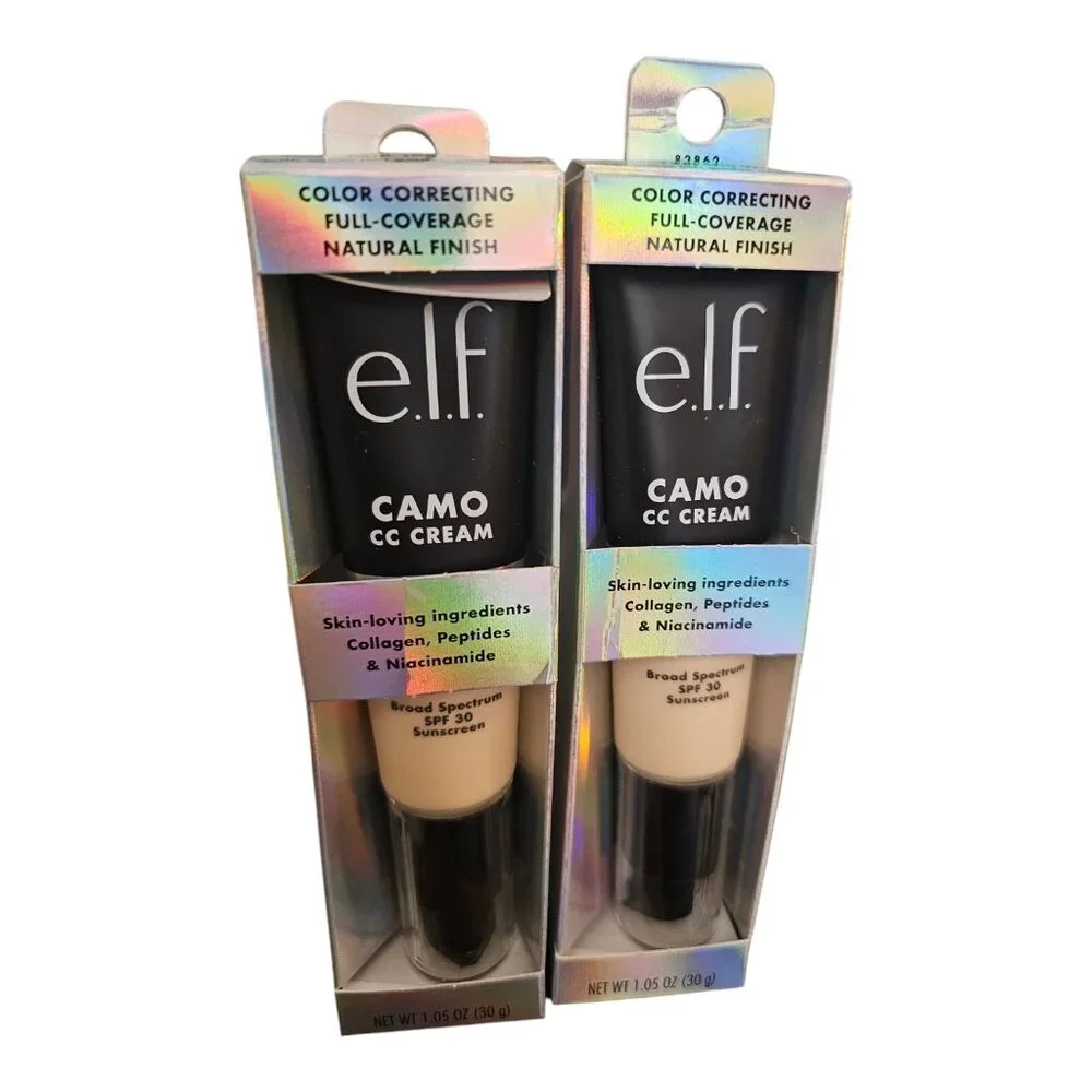 (3) E.L.F. Camo CC Cream SPF 30 Color Correcting Full-Coverage Natural Finish